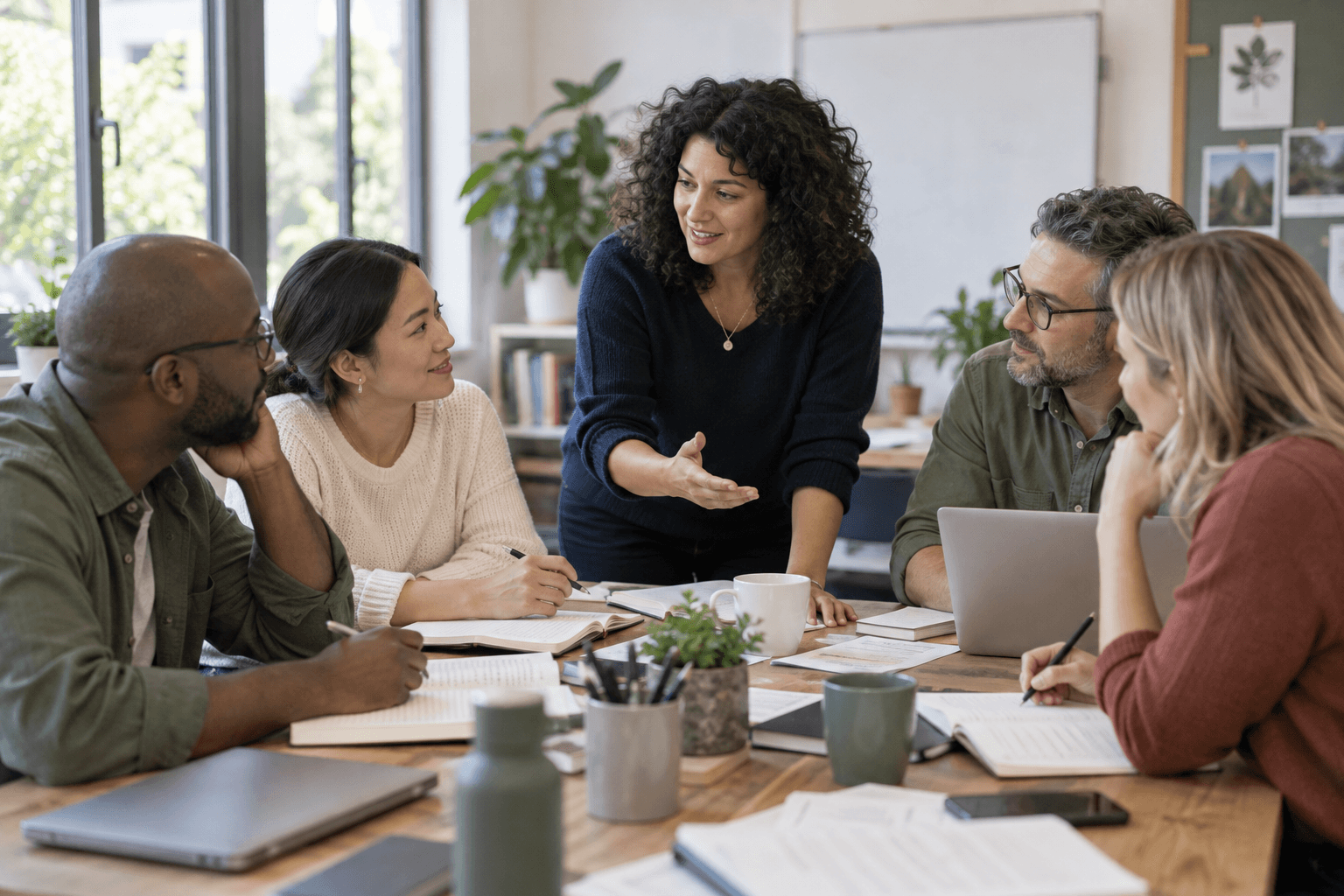 Scène d’illustration : atelier de travail entre enseignants